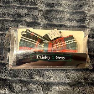 Paisley and Grey Plaid Bow tie
